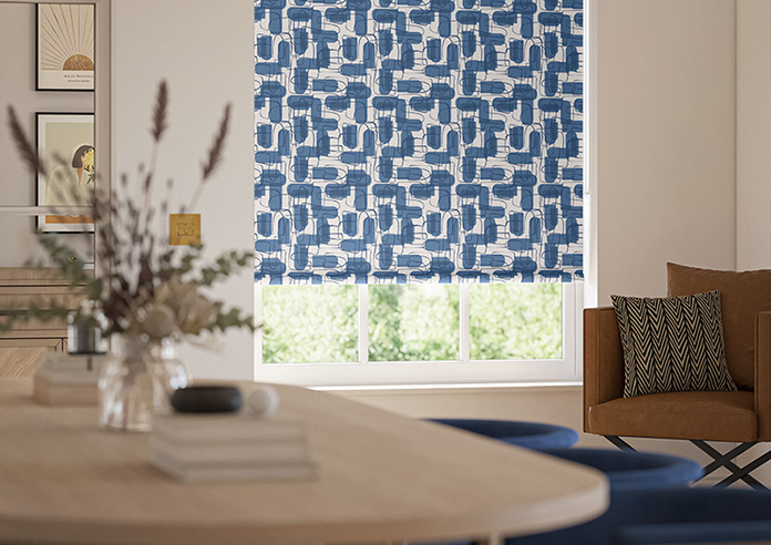 Meander, Navy - Twist&Fit Roller Blind - Image 5